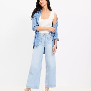 LOFT Denim Light Blue Palmer Wide-Leg Jeans